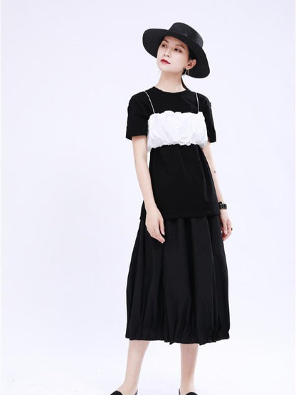 Original Two-Pieces Bishop Sleeve Round-Neck T-Shirt