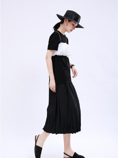 Original Two-Pieces Bishop Sleeve Round-Neck T-Shirt