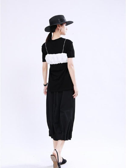 Original Two-Pieces Bishop Sleeve Round-Neck T-Shirt