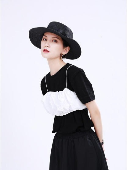 Original Two-Pieces Bishop Sleeve Round-Neck T-Shirt