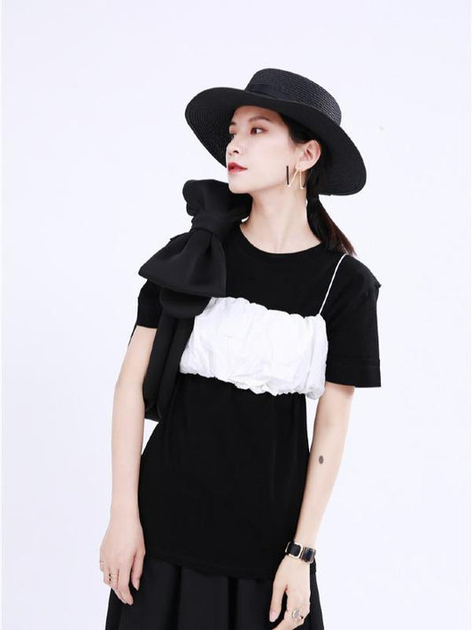 Original Two-Pieces Bishop Sleeve Round-Neck T-Shirt