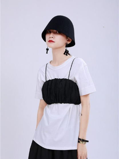 Original Two-Pieces Bishop Sleeve Round-Neck T-Shirt