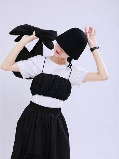 Original Two-Pieces Bishop Sleeve Round-Neck T-Shirt