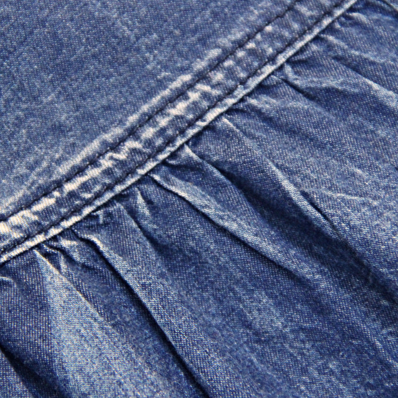 Ruffle hem denim skirt retro embroidery dress