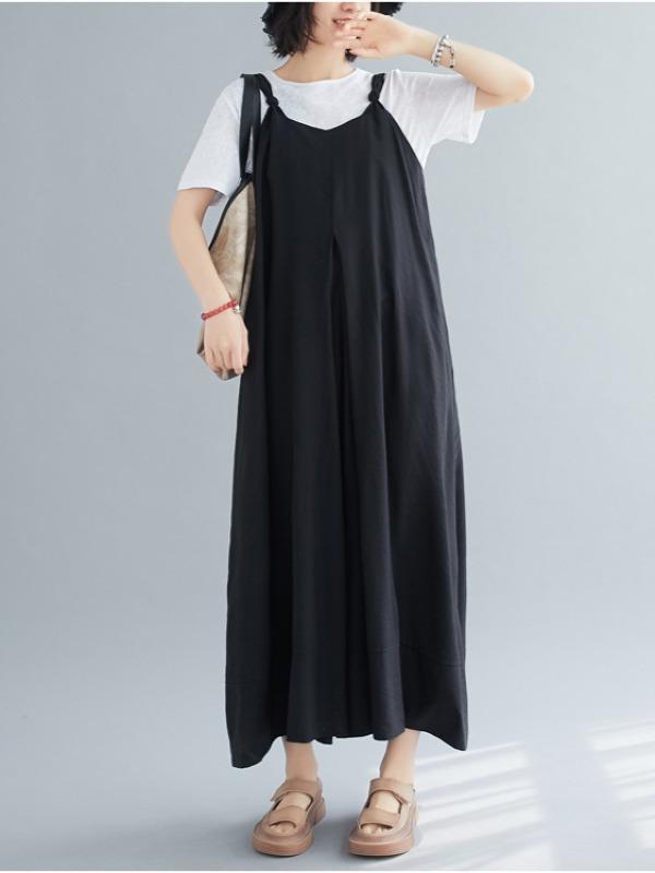 Loose Simple Solid Wide Leg Jumpsuits