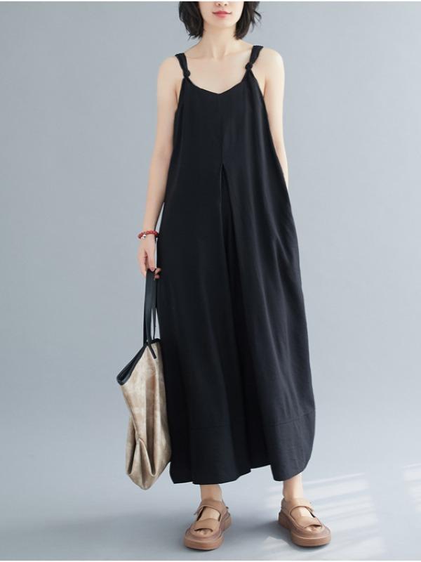 Loose Simple Solid Wide Leg Jumpsuits