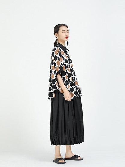 Loose Polka-Dot Cropped T-Shirt Tops
