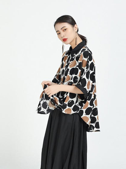 Loose Polka-Dot Cropped T-Shirt Tops