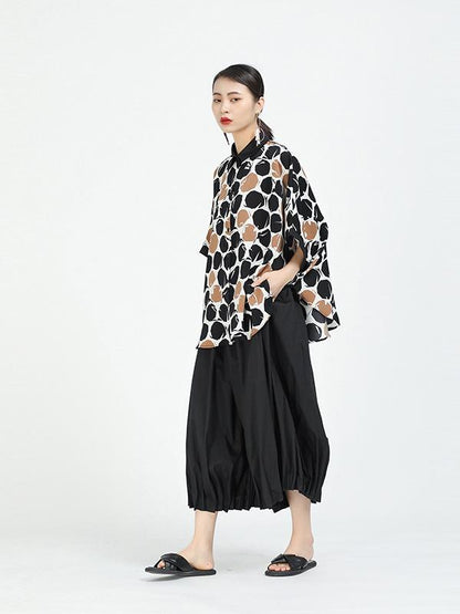 Loose Polka-Dot Cropped T-Shirt Tops