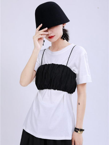Original Two-Pieces Bishop Sleeve Round-Neck T-Shirt