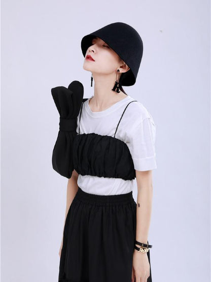 Original Two-Pieces Bishop Sleeve Round-Neck T-Shirt