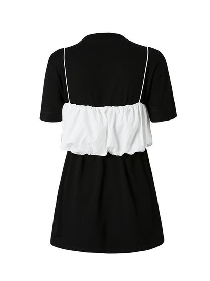 Original Two-Pieces Bishop Sleeve Round-Neck T-Shirt