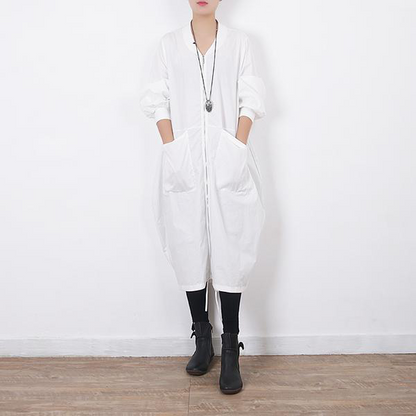 Women Autum Spring Round Nech Long Sleeve Coat