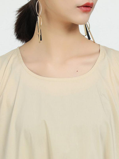 Loose A-Line Sleeveless Big-Hem Midi Dress