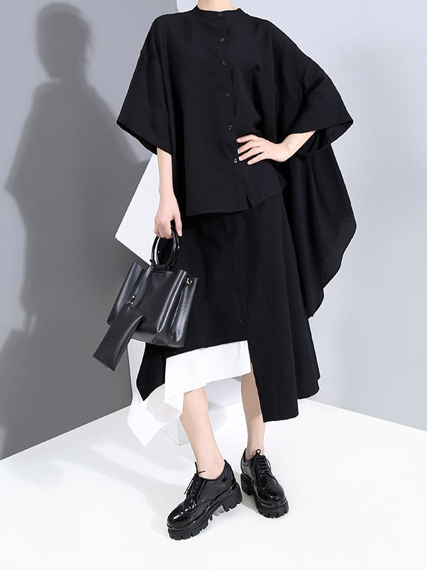 ORIGINAL SOLID SPLIT-JOINT BLOUSES&SHIRTS