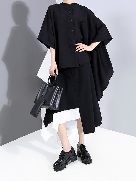 ORIGINAL SOLID SPLIT-JOINT BLOUSES&SHIRTS