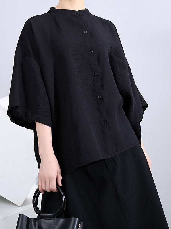 ORIGINAL SOLID SPLIT-JOINT BLOUSES&SHIRTS