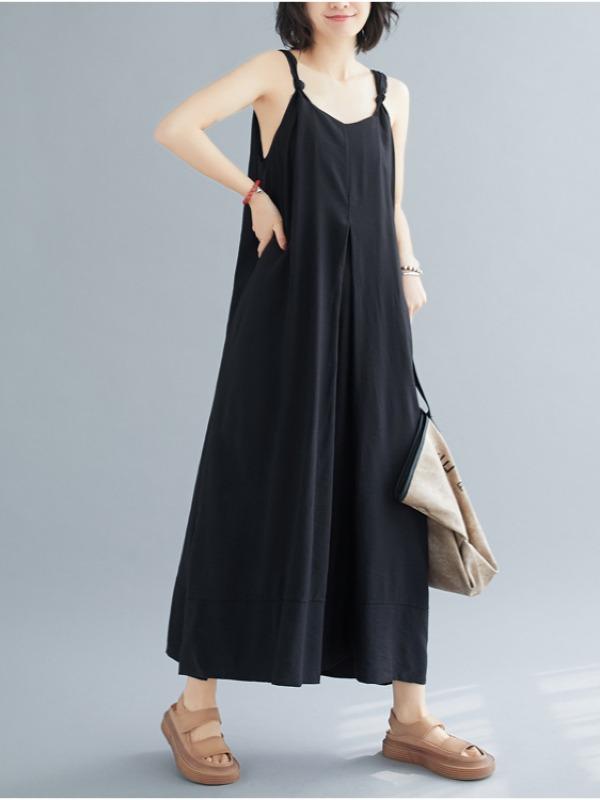 Loose Simple Solid Wide Leg Jumpsuits