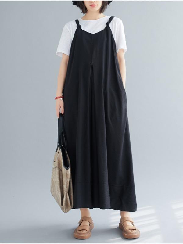 Loose Simple Solid Wide Leg Jumpsuits