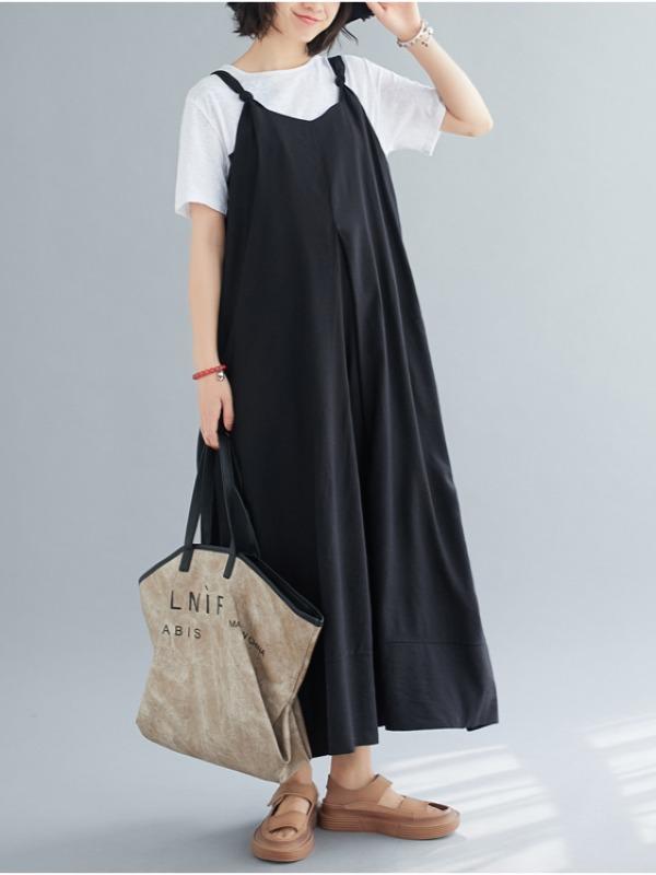 Loose Simple Solid Wide Leg Jumpsuits