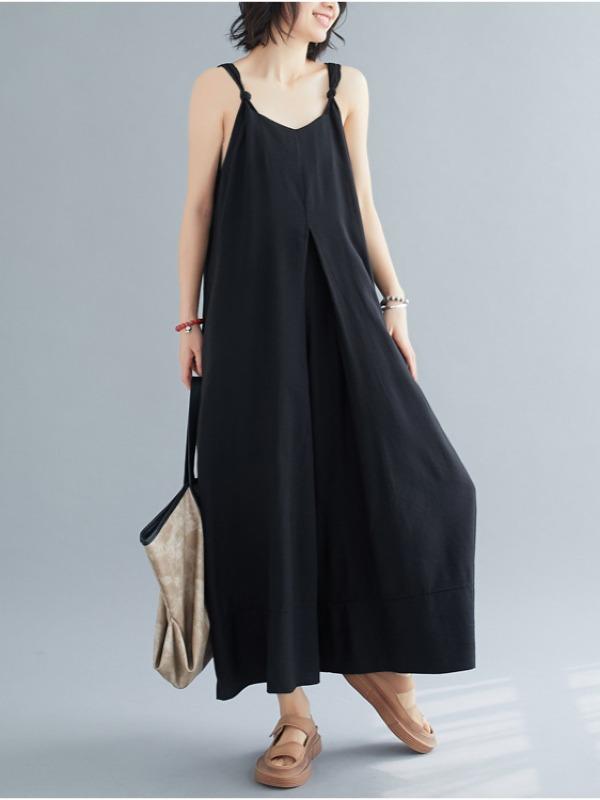 Loose Simple Solid Wide Leg Jumpsuits