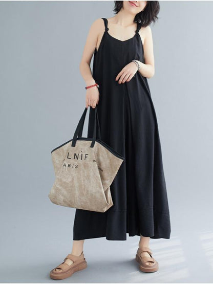 Loose Simple Solid Wide Leg Jumpsuits