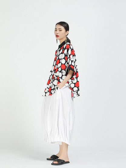 Loose Polka-Dot Cropped T-Shirt Tops