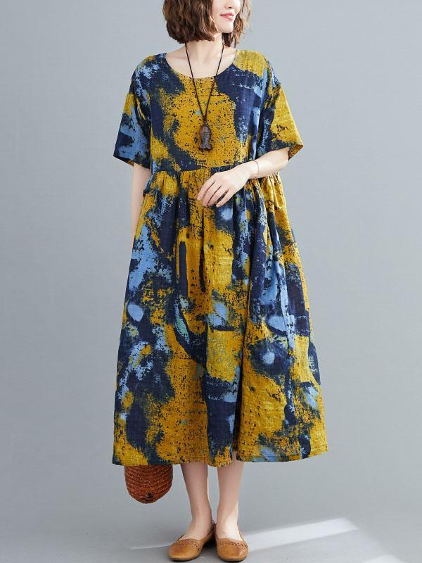 Original Printed Round-Neck Dress