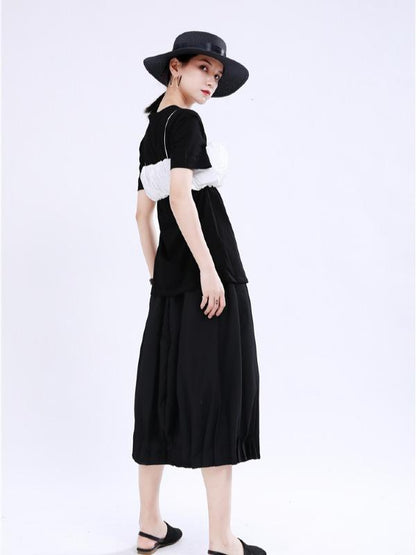 Original Two-Pieces Bishop Sleeve Round-Neck T-Shirt