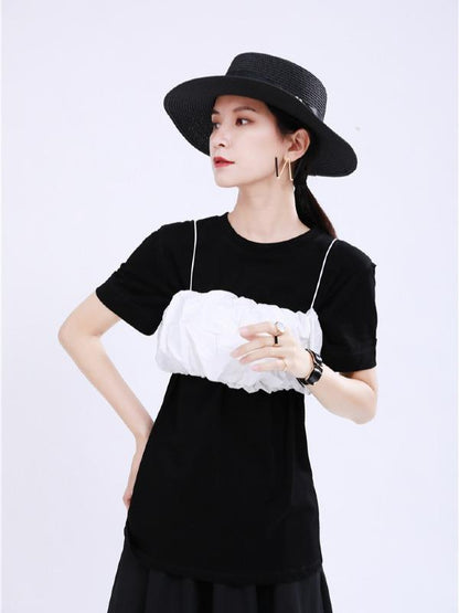 Original Two-Pieces Bishop Sleeve Round-Neck T-Shirt