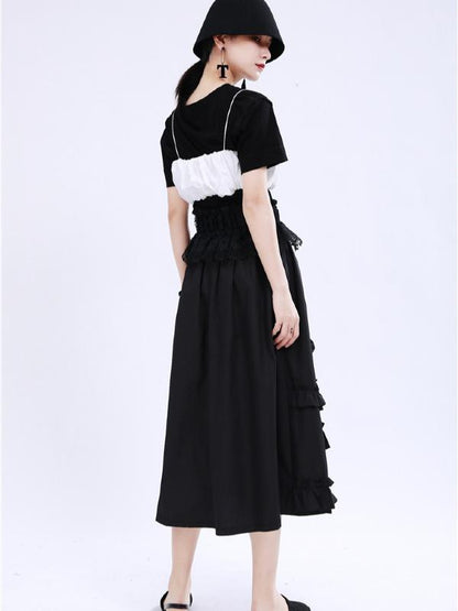 Original Two-Pieces Bishop Sleeve Round-Neck T-Shirt
