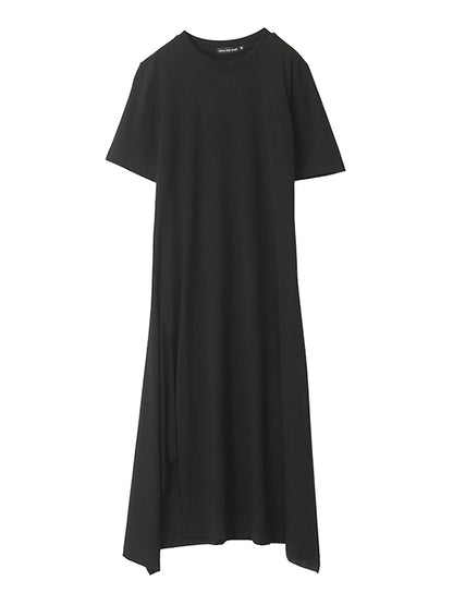 Urban Fashion Asymmetric H-Line Short Sleeves Midi Dress