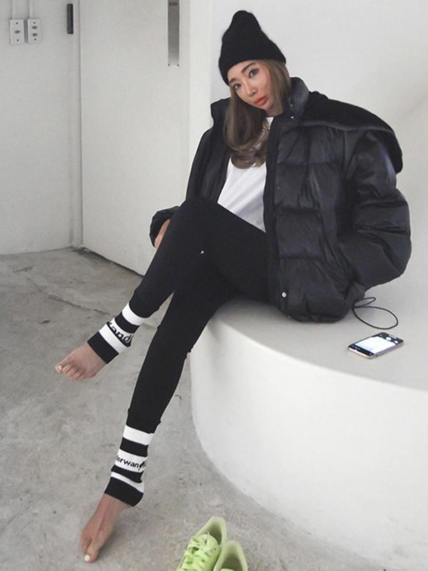 Wrap Contrast Color Casual Leggings