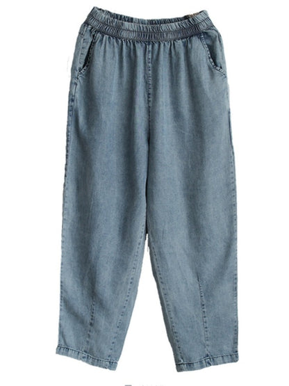 LOOSE SIMPLE COMFORTABLE JEAN HAREM PANTS