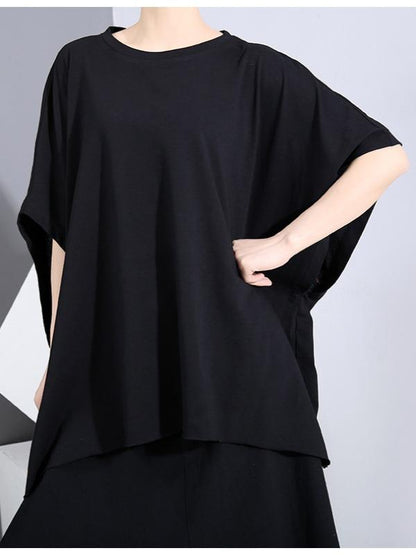 Original Cropped Batwing Sleeves Solid T-Shirts