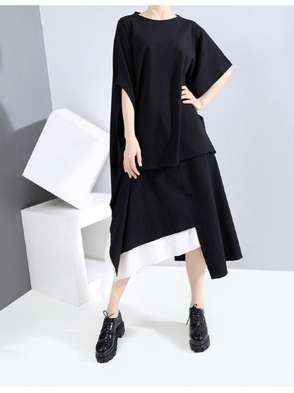 Original Cropped Batwing Sleeves Solid T-Shirts
