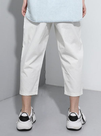 Corduroy Elasticity Letter Print Harem Pants