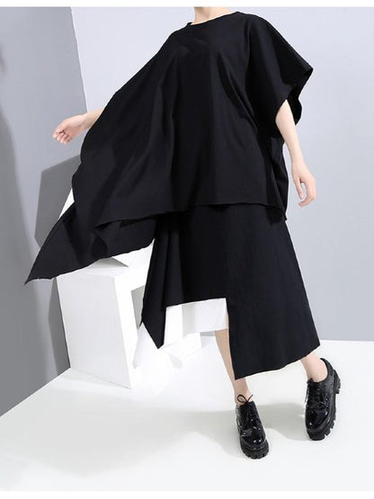 Original Cropped Batwing Sleeves Solid T-Shirts