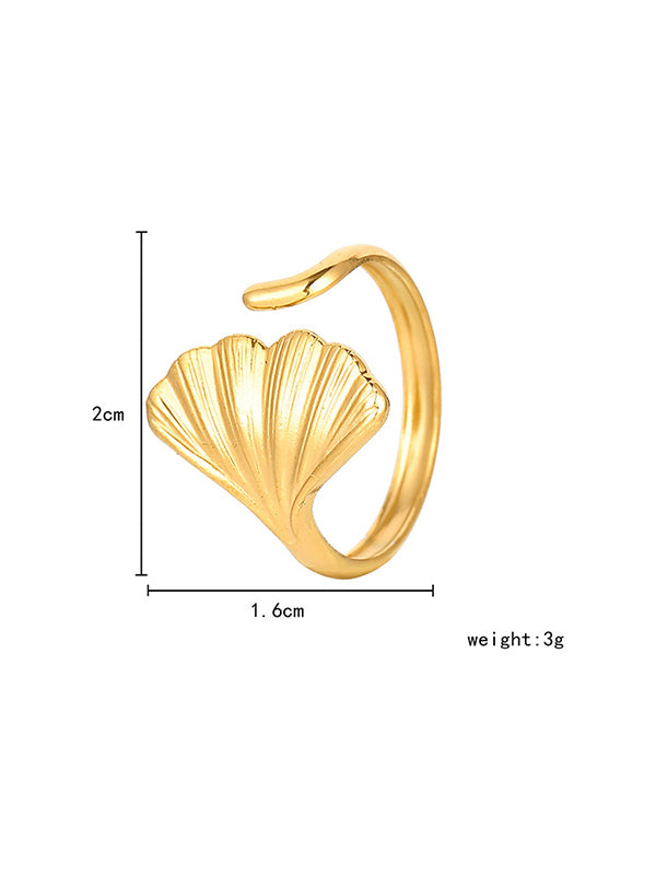 Original Simple Casual Solid Color Leaf Shape Ring