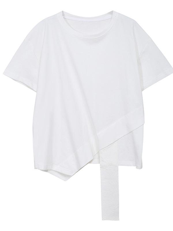 Original Split-Joint Solid Cropped T-Shirts Tops