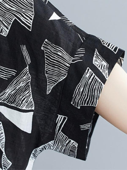 Loose Triangle Printed Midi Dress