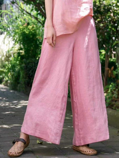 Casual Split-Side Wide Leg Culotte& Pants