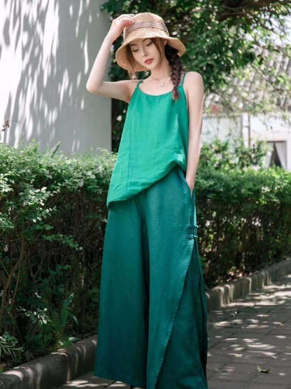Casual Split-Side Wide Leg Culotte& Pants