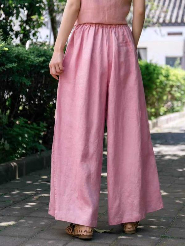 Casual Split-Side Wide Leg Culotte& Pants