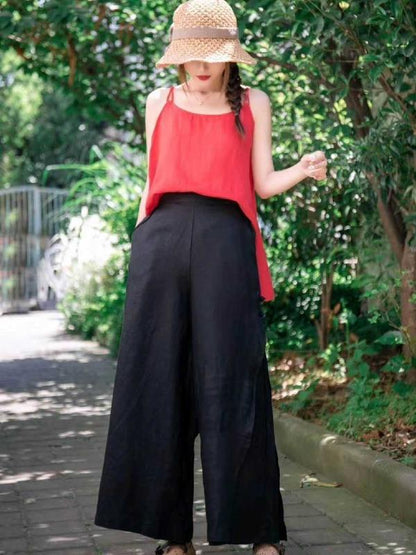 Casual Split-Side Wide Leg Culotte& Pants