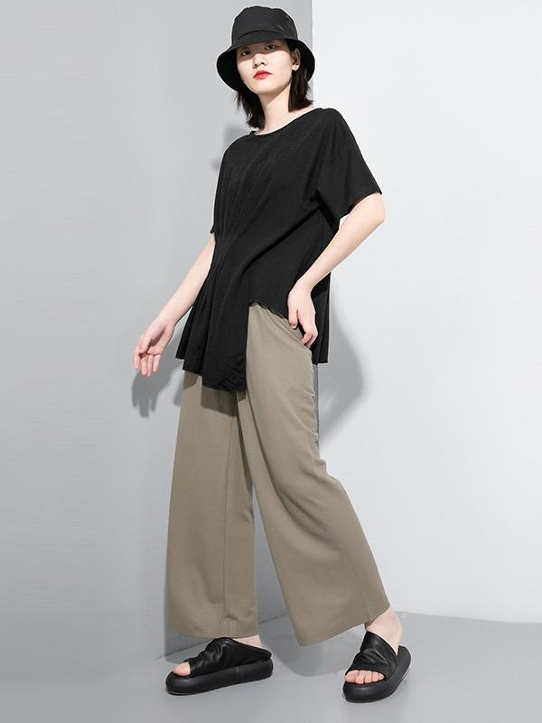 Loose Solid Irregular T-Shirt
