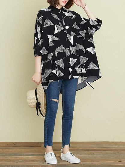 Artistic Drawstring Elasticity Batwing Sleeve Shirt Blouse Tops