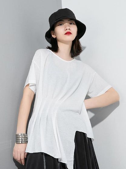 Loose Solid Irregular T-Shirt