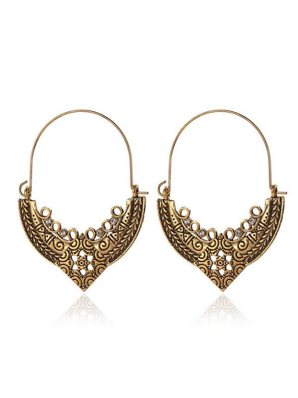 Vintage Pattern Love Hollow Earrings