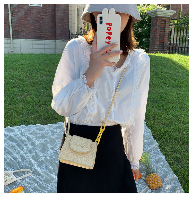 Acrylic chain bag texture shoulder bag